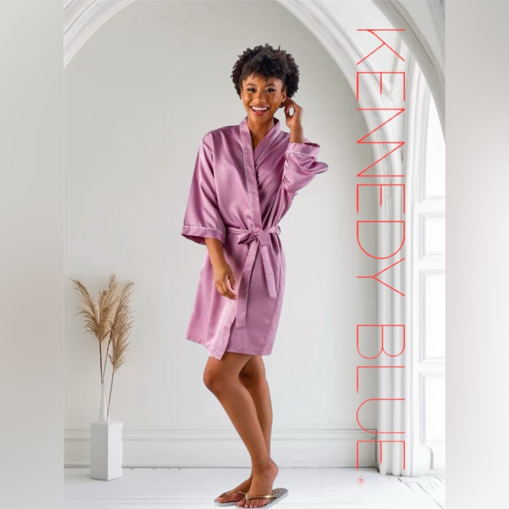 Kennedy Blue satin robe one size